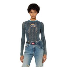 DIESEL Pull en maille pointelle avec cut-out oval D