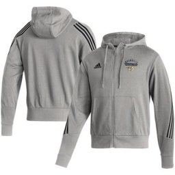Sweat à capuche zippé à la mode pour hommes adidas Heathered Grey Nashville Predators
