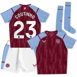 Kit bébé Aston Villa Castore Home 2023-24 avec impression Coutinho 23
