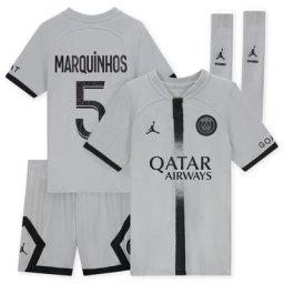 Kit PSG Jordan Extérieur Stadium 22/23 - Jeune Enfant avec flocage Marquinhos 5