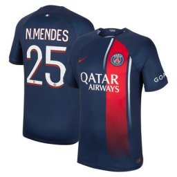 Maillot PSG Nike Domicile Stadium 23/24 avec flocage N.Mendes 25