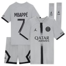 Kit PSG Jordan Extérieur Stadium 22/23 - Jeune Enfant avec flocage Mbappé 7