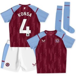 Kit bébé Aston Villa Castore Home 2023-24 avec impression Konsa 4