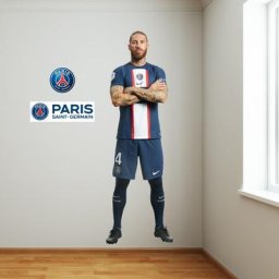 Sticker mural PSG Sergio Ramos - Taille réelle