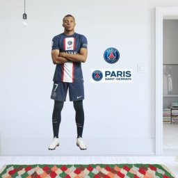 Sticker Mural Découpé Joueur Paris Saint-Germain Mbappe - TAILLE RÉELLE