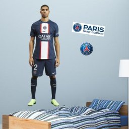 Sticker Mural Paris Saint-Germain Hakimi Joueur Découpé - TAILLE RÉELLE
