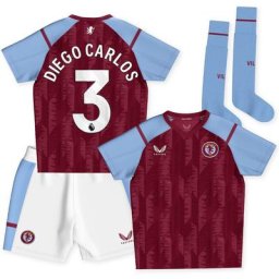 Aston Villa Castore Home Infant Kit 2023-24 avec impression Diego Carlos 3