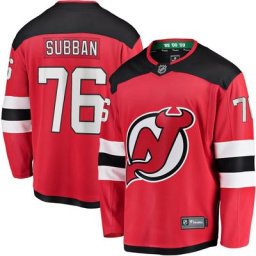 New Jersey Devils Fanatics Branded Home Breakaway Jersey - Red - P.K. Subban - Mens