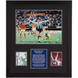 Photo signée Mario Kempes de la finale de la Coupe du monde Argentine 1978 - Encadrée