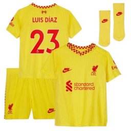 Liverpool Third Stadium Kit 2021-22 - Infants with Luis Díaz 23 printing