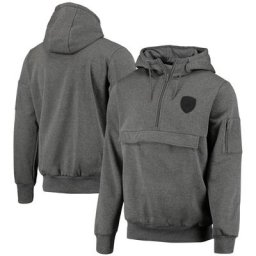 Sweat capuche zippé 1/4 Arsenal Mono Logo - Charcoal Marl - Homme