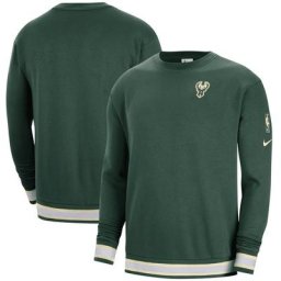 Milwaukee Bucks Nike Courtside Crew Sweat-shirt - Sapin - Homme - Homme Taille: M