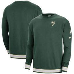 Milwaukee Bucks Nike Courtside Crew Sweat-shirt - Sapin - Homme - Homme Taille: 3XL