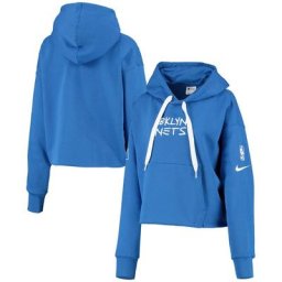 Sweat à capuche Brooklyn Nets Nike City Editon Courtsdie Fleece - Bleu roi - Femme - Homme Taille: M
