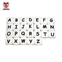BOBO.BOX — Perles de l'alphabet anglais en silicone avec lettres sans BPA matériel pour le
