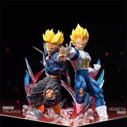 Figurine Dragon Ball GK Battle Vegeta Trunks PVC Résonant Père Fils Vague Saisuperb Statue