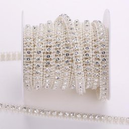 Strass en cristal de perle d'ivoire ABS garniture de baguage de couture bijoux de fête de mariage