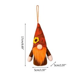Ornements de Gnomes d'automne 4 pièces peluche suspendue pour décoration de poupée de Thanksgiving