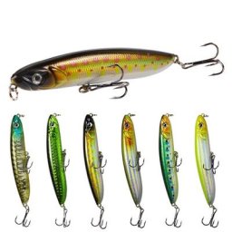 Leurre de pêche yeux 3D Pencil appât artificiel japonais Crankbait Wobbler Crazy Sea matériel de