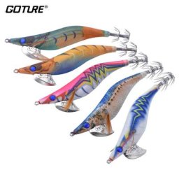 Goture-Leurre de pêche Shoous Squid Jig Crevettes en bois Spinnerbait Jig de seiche de calmar