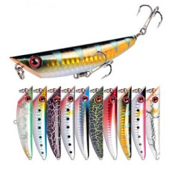Leurres de pêche de surface Popper pour carpe appât artificiel disponible en 10 couleurs Wobblers
