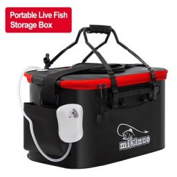 Sac de pêche multifonction portable boîte de stockage de poissons vivants avec pompe à oxygène E27