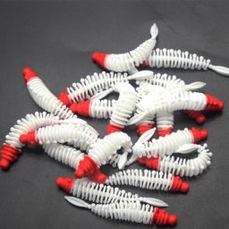 Lot de 10 leurres souples de pêche en forme de ver 5.5cm 1g appâts artificiels en silicone pour