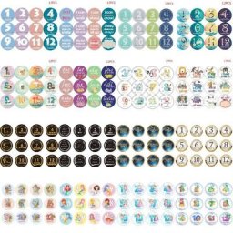 Autocollant commémoratif de 12 mois carte Photo de bébé numéro étape commémorative accessoires