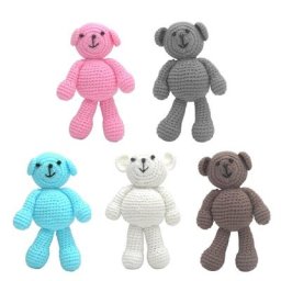 Jouet ours de dessin animé au crochet accessoire photo animal doux pour la peau fournitures de