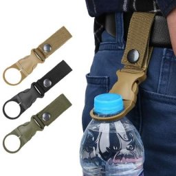 Boucle de bouteille d'eau minérale multifonctionnelle sangle en nylon tactique d'extérieur pince