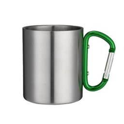 Tasse de camping en acier inoxydable mousqueton poignée à crochet pique-nique tasse à eau