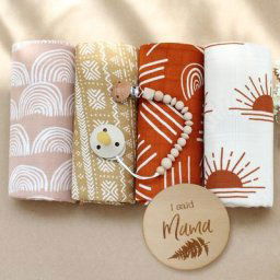 Couverture en Mousseline de Coton et Bambou pour Bébé Serviette de Bain Douce Gaze Ronde Sac de