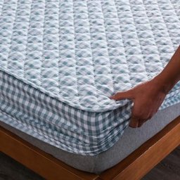 Housse de matelas en coton épais matelassé protection antibactérienne drap-housse doux taie