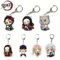 Demon Slayer Japan Anime Keychain Double Face Cartoon Characters Tanjiro Keyring Women and Men