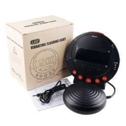 Alarme sonore avec secoueur de lit réveil vibrant affichage numérique LED pour gros dormeurs