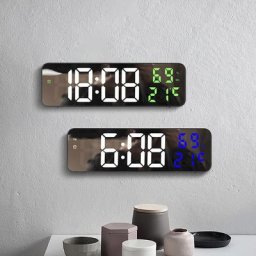 Réveil numérique avec température et humidité horloge de table électronique calendrier Snooze