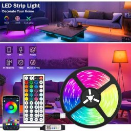 Bande lumineuse LED pour décoration de salle rétro-éclairage de télévision télécommande Bluetooth