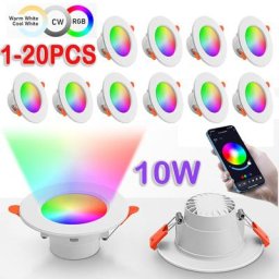 Ampoule LED RGB 10W 85/265V projecteur à intensité réglable Bluetooth éclairage décoratif