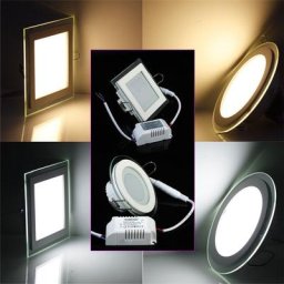 Spot Lumineux LED Encastrable Rond ou Carré en Verre Lumière Blanche Chaude ou Froide 18W AC
