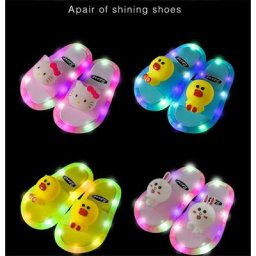 Pantoufles d'Été Légères pour Enfants Chaussures Respirantes Motif Animal Mignon LED Shoes pour