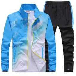 Vêtements de sport pour hommes ensemble 2 pièces veste et pantalon de survêtement imprimé à la