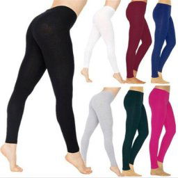 Leggings extensibles en coton pour femmes pantalons skinny fitness sportif décontracté blanc