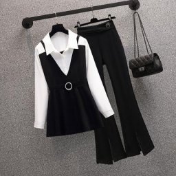 Chemise fine évasée deux pièces pour femme trempée nouveau vieillissement printemps