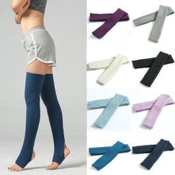 Jambières de ballet en laine pour femmes jambières de yoga chaussettes montantes couvre-genoux
