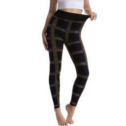 Pantalon en jean élastique à carreaux pour femmes Leggings de Fitness taille haute Push-Up