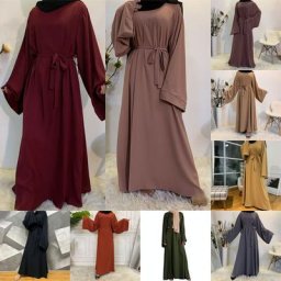 Robe Longue en Satin pour Femme Musulmane Hijab Mode Ramadan Eid Abaya Dubaï Turquie