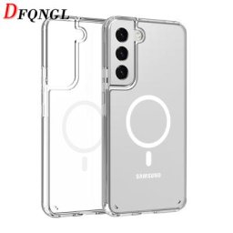 Étui de chargement magnétique sans fil Magsafe coque transparente Samsung Galaxy S22 S23 Ultra