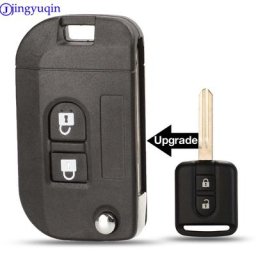 Jingyuqin-Coque de clé télécommande pliable à 2 boutons étui de voiture pour Nissan Qashqai primera