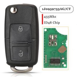 Jingyuqin pour VW Bora Golf Polo Passat Touran Seat Skoda télécommande clé de voiture 433Mhz ID48