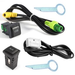 Biurexhaus- Adaptateur USB AUX de voiture câble audio prise de commutation pour Volkswagen Passat